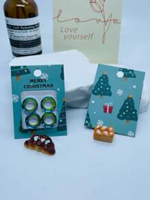 1card 圓形玻璃珠 Diy 珠寶製作套件,包括假日主題包裝 - 薄荷綠 - 查看 1