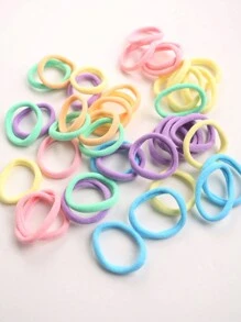 50pcs Jar Packed Women's Basic High Elasticity Hair Ties For Ponytail Casual,Dopamine,Woman Head Accessories, Woman Hair Accessories Ponytail Holders Hair Elastics Hair Rubber Bands Scrunchies Hair Rope