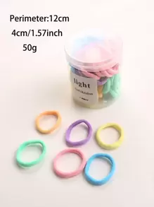 50pcs Jar Packed Women's Basic High Elasticity Hair Ties For Ponytail Casual,Dopamine,Woman Head Accessories, Woman Hair Accessories Ponytail Holders Hair Elastics Hair Rubber Bands Scrunchies Hair Rope