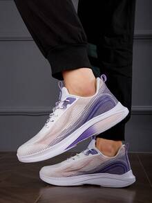 男士輕量化低幫正面系灰色運動鞋,適合健身、遠足和旅遊 - 灰白色 - 查看 2