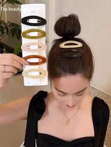 1 件 7 件金屬按扣髮夾,帶塑膠盒髮夾,適合女士、女孩、髮廊、約會、派對、日常佩戴