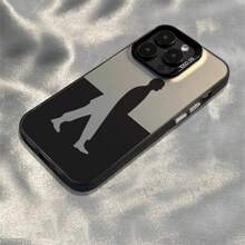 Men 1pc Black Walking Man Anti-Fall Phone Case Compatible With IPhone 7/8/11/12/13/14/15/X/Xr/Xs/Plus/Pro/Pro Max/Se2
