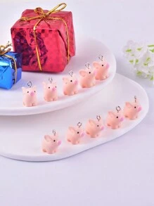 混合隨機10入組時尚3d貓羊考拉蛇狐猪青蛙動物樹脂吊飾項鍊女性手作耳環項鍊珠寶製作 - 彩色 - 查看 19