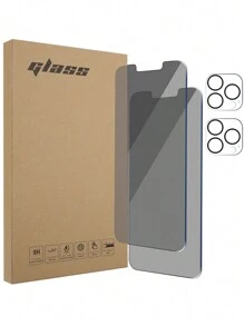 4入組半屏隱私屏幕保護貼和有插槽的相機鏡頭保護貼,適用於蘋果iphone系列 - 彩色 - 查看 1