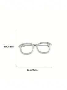 1pc Ladies' Spectacle Shaped Brooch - Silver - View 7