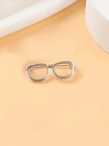 1pc Ladies' Spectacle Shaped Brooch - Silver - View 5