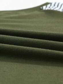 Tween Girls' Loose Fit Casual Leopard Print Colorblock Long Sleeve Round Neck T-shirt - Green - View 6