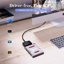 USB3.0 转 SATA III 硬盘连接线，SATA 转 USB A 5Gbps 转换器，适用于 2.5 英寸/3.5 英寸 HDD/SSD 的外置硬盘连接器 - 黑色 - 查看 6