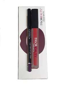 Set Labial Liquido Matte + Lápiz Delineador de Labios, tonos mixtos - Rosa Roja - Ver 2