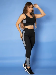 Kit 2 Women's Fitness Gym Set Top 3D Sports Pants Tarelles - trắng - Xem 2