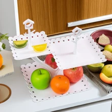 三層甜點托盤,多功能水果盤,家庭客廳零食盤,糖果和蛋糕展示架 - 白色 - 查看 8