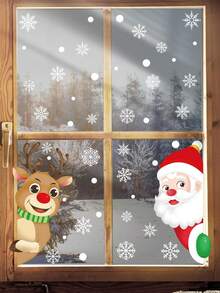 2 件聖誕老人聖誕樹牆貼花聖誕新年果皮和 Diy 貼紙裝飾適合家庭辦公室托兒所裝飾 - 彩色 - 查看 3