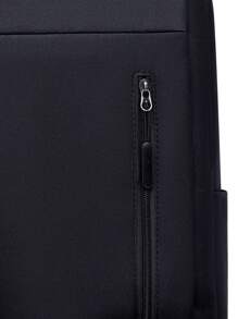 3 件套简约商务纯色大容量男士背包斜挎包钱包套装适合商务使用适合工作使用圣诞节爸爸礼物男士礼物男士礼品套装大学包父亲节礼物夏季新生书籍返校多功能宿舍大学 - 黑色 - 查看 4