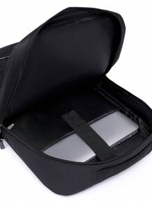 3 件套简约商务纯色大容量男士背包斜挎包钱包套装适合商务使用适合工作使用圣诞节爸爸礼物男士礼物男士礼品套装大学包父亲节礼物夏季新生书籍返校多功能宿舍大学 - 黑色 - 查看 3