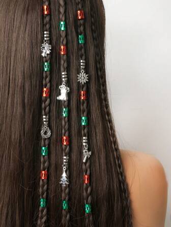 26 st. Jul Tema Silver ton Blandat Mönster Hårsnodd , Håraccessoarer För kvinnor Och Tjejer Klä upp