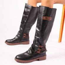 Autumn & Winter New Over-the-knee Square Heel Women's Riding Boots, Plus Size Available, Side Zipper Waterproof Boots For Women In Cross-border E-commerce Industry