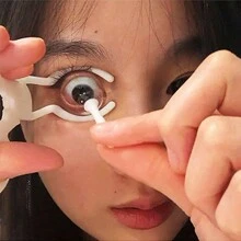 用於配戴隱形眼鏡的便攜式眼部輔助工具,包含眼瞼拉伸器和夾子,易於使用 - 彩色 - 查看 2