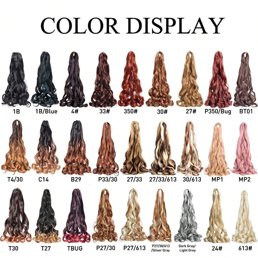 8PCS Synthetic Loose Wave Crochet Braids Hair Extensions 24inch Spiral