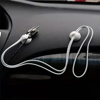 1 Set Organizador de cables de escritorio blanco/negro, incluye clips para cables, estación de carga USB, soporte para auriculares, enrollador de cables, accesorios de escritorio de oficina