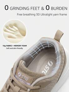 STQ Womens Water Resistant Walking Shoes With Arch Support Athletic Tennis Sneakers - 灰褐色 - 查看 5
