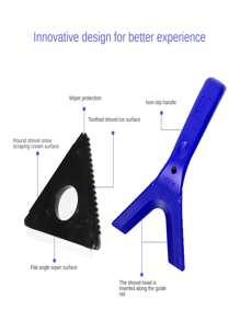 Multi-functional Car Snow Shovel - Car Snow Brush, Snow Plow, And Ice Scraper For Car Snow Removal - Blue - View 3