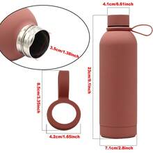 500毫升不銹鋼保溫水瓶,附硅手柄,防漏且雙層真空保溫,不含bpa,24小時冷藏/12小時保溫,易握且耐用,適用於運動、學校、健身房等。男女皆可使用,糖果色系列 - 酒紅色 - 查看 3