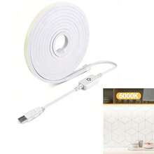 1m/2m/3m/5m 5v Usb 霓虹燈 Led 條燈觸摸可調光防水柔性 Led 霓虹燈帶燈矽膠管適用於浴室臥室櫥櫃家居裝飾房間電視 - 白光 - 查看 2