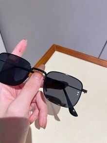 1pc Square Shaped Fashionable Men's Eyeglasses - Black - View 2