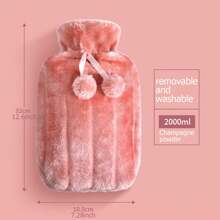 1入組保溫熱水袋,大型橡膠毛絨針織保溫pvc熱水袋