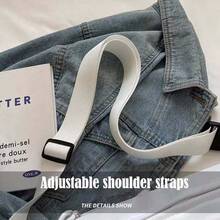 1件女士休閑帆布肩袋,流行的秋冬單肩斜跨包,多功能胸包