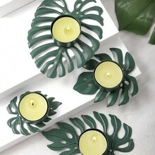 1 Miếng Creative Kim loại Rùa Trở lại Lá cây Vật trang trí Chân nến , Lý tưởng Đối với Lãng mạn Bữa tối - màu xanh lá - Xem 5