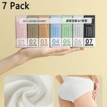 7 chiếc Đồ lót nữ dùng một lần, Đồ lót nữ Quần short du lịch dùng một lần Đồ lót nữ nguyên chất để du lịch Chuyến đi ngoài trời Đồ dùng sau sinh trong thời kỳ kinh nguyệt (Kích thước nhỏ, nên chọn một cỡ lớn hơn bình thường) - trắng - Xem 1