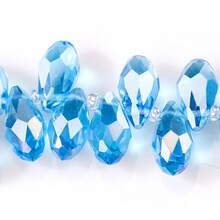 50入組/套鍍層掉落形玻璃水晶珠,帶水平孔,多色多角剔透珠子,適用於手鍊和項鍊diy,尺寸包括5x7mm 6x12mm 8x13mm - 彩色 - 查看 85