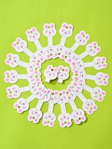 5/100入組紙質可愛兔子印花可折疊珠寶收納卡片,適用於包裝和展示手鐲、項鍊等 - 蝴蝶結娃娃 - 查看 1