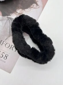 1入組女性大號毛絨爪夾髮飾，適用於冬季，髮夾髮夾馬尾髮夾