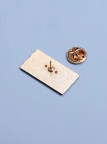 Letter Graphic Geometric Brooch - Multicolor - View 3