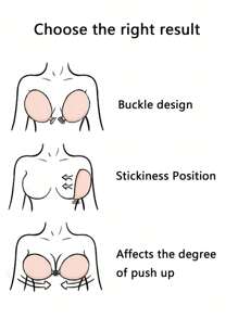 1 Pair Self Adhesive Strapless Bra - Khaki - View 5