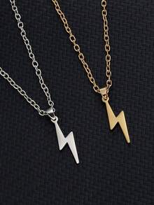 1 件創意閃電形狀項鍊歐美配件鏤空鎖骨裝飾男女 - 閃電 - 查看 2