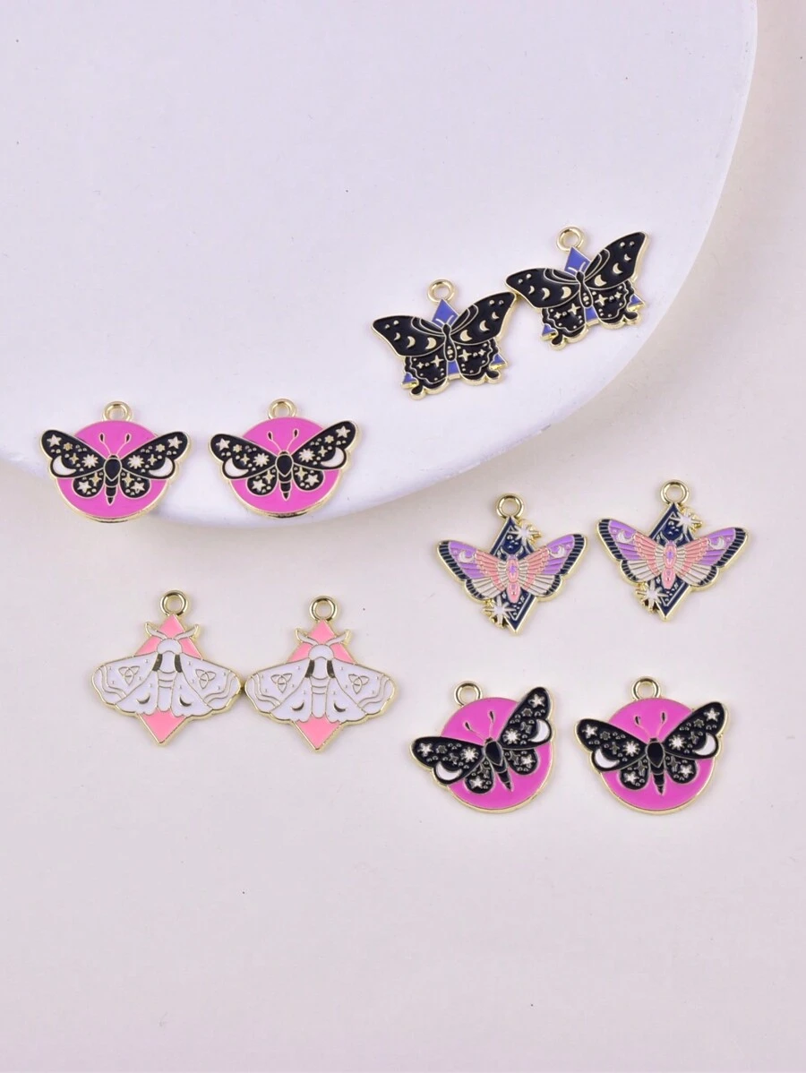Mix 10pcs/Set Sun Moon Butterlfy Alloy Metal Charms Pendant Handicraft Jewelry Design DIY Making - Multicolor - View 1