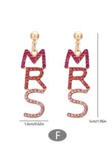 Aretes De Perlas Y Diamantes De Imitación Con Colgante De Letra - Multicolor - Ver 10