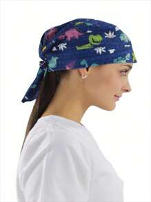 SOULMATE Printed Surgical Medical Cap For Women - 恐龍 - 查看 3