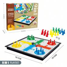 9-In-1 Board Game Chess Set - Outdoor Camping Educational Toys - Brown - View 1