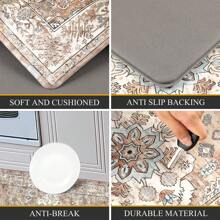 Pauwer Kitchen Rugs Set Of 2 Anti Fatigue Kitchen Mats For Floor Cushioned Kitchen Rugs And Mats Non Skid Washable Kitchen Floor Mat Comfort Standing Mat Waterproof Kitchen Runner - Cream Tan - View 4