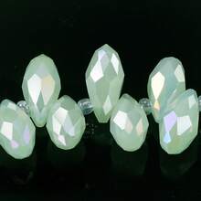 50入組/套鍍層掉落形玻璃水晶珠,帶水平孔,多色多角剔透珠子,適用於手鍊和項鍊diy,尺寸包括5x7mm 6x12mm 8x13mm - 彩色 - 查看 25