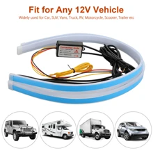 2 Pair LED Strip Drl Flexible Directional Sequential Auto 30cm/60cm - Pink/Yellow - View 5
