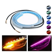 2 Pair LED Strip Drl Flexible Directional Sequential Auto 30cm/60cm - Pink/Yellow - View 1