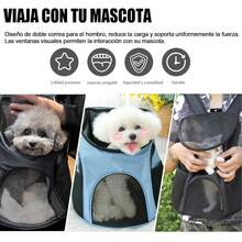 Pet Bag, A Portable Cat/Dog Carrier Bag, Comfortable And Breathable, With Adjustable Shoulder Straps For Daily Outings And Travel (Small Size: 30*30*35cm) - Blue - View 4