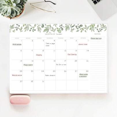 BUBU Monthly Planner-Stay Organized With White Monthly Planner - To-Do List And Work Organizer For Students, Professionals, And Families Back To School Supplies Office Supplies For Women Desk Easter Gifts