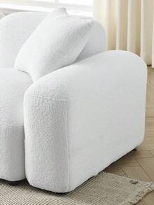 Yoglad Modular Sectional Sherpa Sofa, DIY Combination Boucle Fabric Couch, Modern Sofa With Lounge Chaise, L-Shape Couch With Thick Cushion, Furniture For Living Room - 新白色(角套裝) - 查看 3