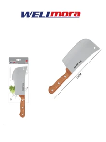 Cuchillo Taquero De Mango De Madera Remachado Diseño Ergonómico - Mango De Madera Duradero Y Hoja De Acero Inoxidable De Precisión Para Cortes Perfectos En Carnes, Vegetales Y Más - Domina Tus Habilidades Culinarias - Plateado - Ver 1